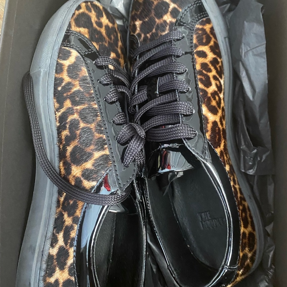 The Kooples Brown and Black Sneakers with Bold Design